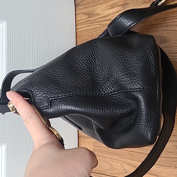 Tory Burch Plaque Meyer Pebbled Leather Convertible Satchel Bag - Picture 3 of 12